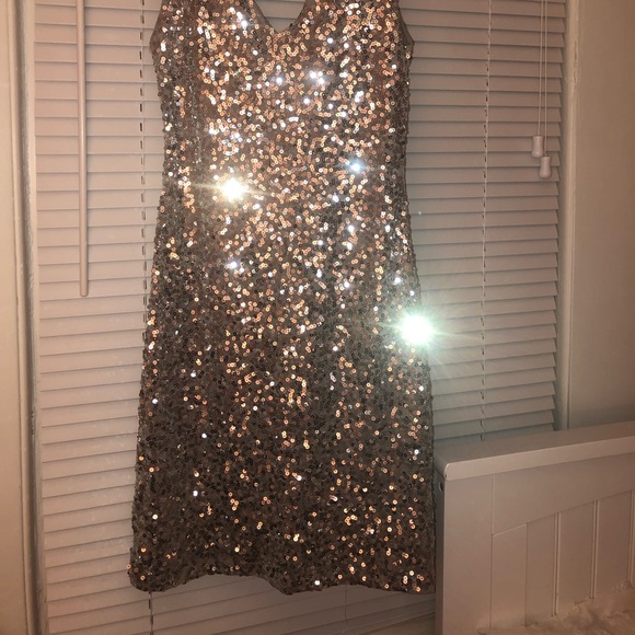 Amazon PrettyGuide Silver Sequin Cocktail Dress - Picture 3 of 5